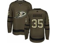 Youth Adidas Anaheim Ducks #35 Jean-Sebastien Giguere Green Salute to Service NHL Jersey