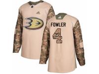 Youth Adidas Anaheim Ducks #4 Cam Fowler Camo Veterans Day Practice NHL Jersey