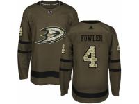 Youth Adidas Anaheim Ducks #4 Cam Fowler Green Salute to Service NHL Jersey