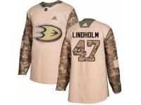 Youth Adidas Anaheim Ducks #47 Hampus Lindholm Camo Veterans Day Practice NHL Jersey