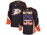 Youth Adidas Anaheim Ducks #52 Julius Nattinen Black USA Flag Fashion NHL Jersey