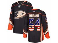 Youth Adidas Anaheim Ducks #54 Antoine Morand Black USA Flag Fashion NHL Jersey