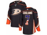 Youth Adidas Anaheim Ducks #7 Andrew Cogliano Black USA Flag Fashion NHL Jersey