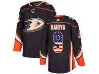 Youth Adidas Anaheim Ducks #9 Paul Kariya Authentic Black USA Flag Fashion NHL Jersey
