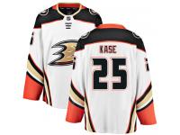 Youth Anaheim Ducks #25 Ondrej Kase Authentic White Away Breakaway NHL Jersey