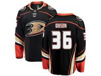 Youth Anaheim Ducks #36 John Gibson Authentic Black Home Breakaway NHL Jersey