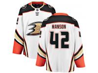 Youth Anaheim Ducks #42 Josh Manson Authentic White Away Breakaway NHL Jersey