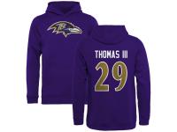 Youth Baltimore Ravens Earl Thomas III NFL Pro Line by Purple Logo Pullover Hoodie