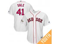 Youth Chris Sale #41 Boston Red Sox 2017 Postseason White Cool Base Jersey