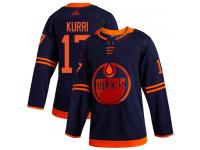 Youth Hockey Edmonton Oilers #17 Jari Kurri Alternate Jersey Navy Blue