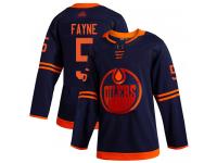 Youth Hockey Edmonton Oilers #5 Mark Fayne Alternate Jersey Navy Blue