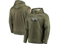 Youth Jacksonville Jaguars Nike Olive Salute to Service Sideline Therma Performance Pullover Hoodie