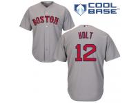 Youth Majestic Boston Red Sox #12 Brock Holt Authentic Grey Road Cool Base MLB Jersey