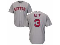 Youth Majestic Boston Red Sox #3 Babe Ruth Grey Road Cool Base MLB Jersey