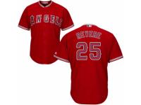 Youth Majestic Los Angeles Angels of Anaheim #25 Ben Revere Authentic Red Alternate Cool Base MLB Jersey