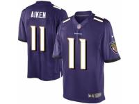 Youth Nike Baltimore Ravens #11 Kamar Aiken Limited Purple Team Color NFL Jersey