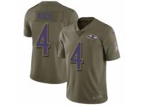 Youth Nike Baltimore Ravens #4 Sam Koch Limited Olive 2017 Salute to Service NFL Jersey