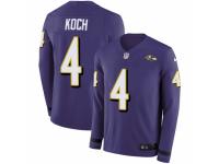 Youth Nike Baltimore Ravens #4 Sam Koch Limited Purple Therma Long Sleeve NFL Jersey