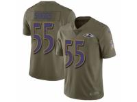 Youth Nike Baltimore Ravens #55 Terrell Suggs Limited Olive 2017 Salute to Service NFL Jersey