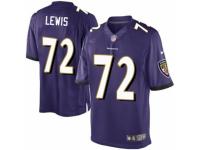 Youth Nike Baltimore Ravens #72 Alex Lewis Limited Purple Team Color NFL Jersey