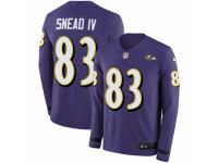 Youth Nike Baltimore Ravens #83 Willie Snead IV Limited Purple Therma Long Sleeve NFL Jersey