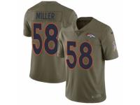 Youth Nike Denver Broncos #58 Von Miller Limited Olive 2017 Salute to Service NFL Jersey