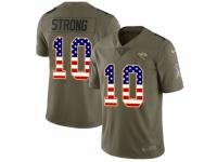 Youth Nike Jacksonville Jaguars #10 Jaelen Strong Limited Olive/USA Flag 2017 Salute to Service NFL Jersey