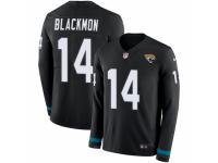 Youth Nike Jacksonville Jaguars #14 Justin Blackmon Limited Black Therma Long Sleeve NFL Jersey