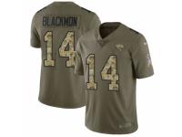 Youth Nike Jacksonville Jaguars #14 Justin Blackmon Limited Olive/Camo 2017 Salute to Service NFL Jersey