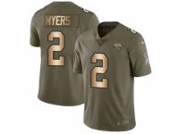 Youth Nike Jacksonville Jaguars #2 Jason Myers Limited Olive/Gold 2017 Salute to Service NFL Jersey