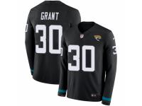 Youth Nike Jacksonville Jaguars #30 Corey Grant Limited Black Therma Long Sleeve NFL Jersey