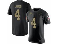 Youth Nike Jacksonville Jaguars #4 Josh Lambo Black Camo Salute to Service T-Shirt