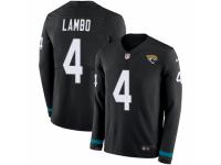 Youth Nike Jacksonville Jaguars #4 Josh Lambo Limited Black Therma Long Sleeve NFL Jersey