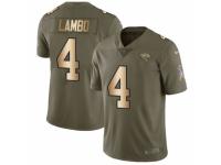 Youth Nike Jacksonville Jaguars #4 Josh Lambo Limited Olive/Gold 2017 Salute to Service NFL Jersey