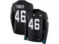 Youth Nike Jacksonville Jaguars #46 Carson Tinker Limited Black Therma Long Sleeve NFL Jersey