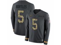 Youth Nike Jacksonville Jaguars #5 Blake Bortles Limited Black Salute to Service Therma Long Sleeve NFL Jersey