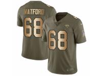 Youth Nike Jacksonville Jaguars #68 Earl Watford Limited Olive/Gold 2017 Salute to Service NFL Jersey