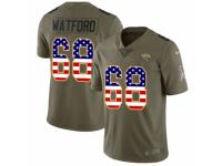 Youth Nike Jacksonville Jaguars #68 Earl Watford Limited Olive/USA Flag 2017 Salute to Service NFL Jersey