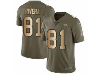 Youth Nike Jacksonville Jaguars #81 Mychal Rivera Limited Olive/Gold 2017 Salute to Service NFL Jersey