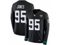 Youth Nike Jacksonville Jaguars #95 Abry Jones Limited Black Therma Long Sleeve NFL Jersey