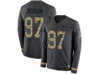 Youth Nike Jacksonville Jaguars #97 Malik Jackson Limited Black Salute to Service Therma Long Sleeve NFL Jersey