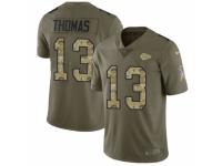 Youth Nike Kansas City Chiefs #13 DeAnthony Thomas Limited Olive/Camo 2017 Salute to Service NFL Jersey