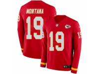 Youth Nike Kansas City Chiefs #19 Joe Montana Limited Red Therma Long Sleeve NFL Jersey