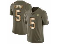 Youth Nike Kansas City Chiefs #5 Cairo Santos Limited Olive/Gold 2017 Salute to Service NFL Jersey