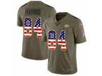 Youth Nike Kansas City Chiefs #84 Demetrius Harris Limited Olive/USA Flag 2017 Salute to Service NFL Jersey
