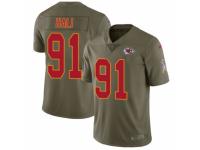 Youth Nike Kansas City Chiefs #91 Tamba Hali Limited Olive 2017 Salute to Service NFL Jersey
