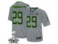 Youth Nike Seattle Seahawks #29 Earl Thomas III Game Lights Out Grey Super Bowl XLIX NFL Jersey