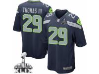 Youth Nike Seattle Seahawks #29 Earl Thomas III Game Steel Blue Team Color Super Bowl XLIX NFL Jersey