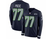 Youth Nike Seattle Seahawks #77 Ethan Pocic Limited Navy Blue Therma Long Sleeve NFL Jersey