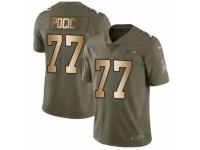 Youth Nike Seattle Seahawks #77 Ethan Pocic Limited Olive/Gold 2017 Salute to Service NFL Jersey